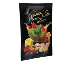 Концентрат витаминного чая Земляника, мед, мята, лимон и имбирь 50г