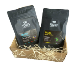 Подарунковий набір бразильської кави з горіхами та прянощами та молочний шоколад BRAZIL + CARIBO (250 г) 