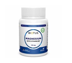 Магний и витамин В6, Magnesium with Vitamin B6, Biotus, 100 таблеток